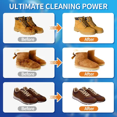 Miniatura 2 de Jevvu Suede Shoe Cleaner, 6.76 fl oz Suede and Nubuck Cleaning Kit with Brush & Towel, Removes Dirt & Stains for Shoes