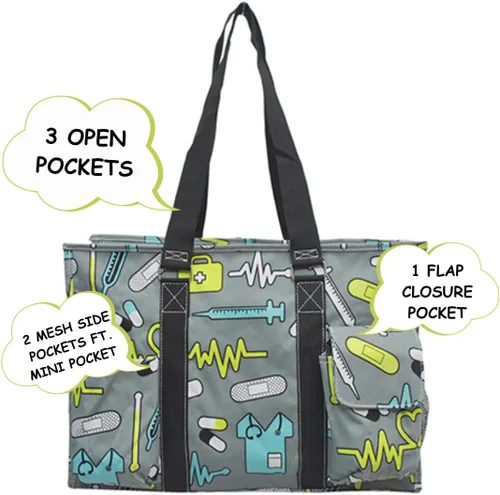 Miniatura 2 de Bolso de mano NGIL con cierre superior y bolsillos exteriores para mujeres trabajadoras, profesoras, enfermeras y madres, diseño en EE. UU