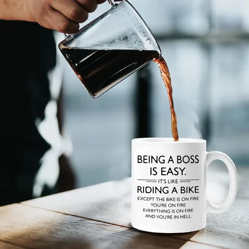 Miniatura 5 de Shqiueos Taza divertida de regalo para hombres y mujeres, de 11 onzas, regalo de humor de oficina para jefe, gerente, director, compañeros