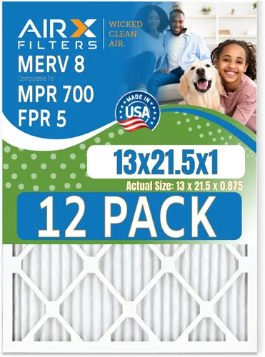 Miniatura 54 de Filtro de aire de 10 x 10 x 1 pulgadas con clasificación MERV 8, paquete de 12 filtros de horno comparables a MPR 700 y FPR 5, fabricado en Estados