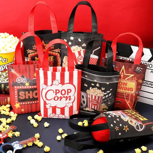 Miniatura 4 de Photect 32 bolsas de regalo para fiesta nocturna de cine, salas de cine no tejidas para golosinas, bolsas de regalo para espectáculos de cine, baby
