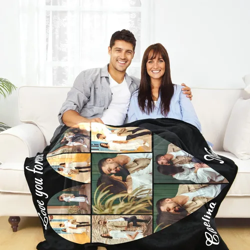 Miniatura 4 de Livole Manta personalizada con imagen, manta de franela personalizada, manta con foto personalizada con imagen y texto, manta personalizada, regalo
