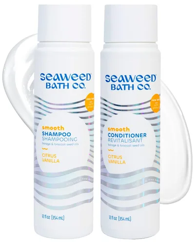 Seaweed Bath Co. - Juego de champú y acondicionador suave, vainilla cítrica, hidrata con aloe, aceite de borraja y aceite de semillas de brócoli