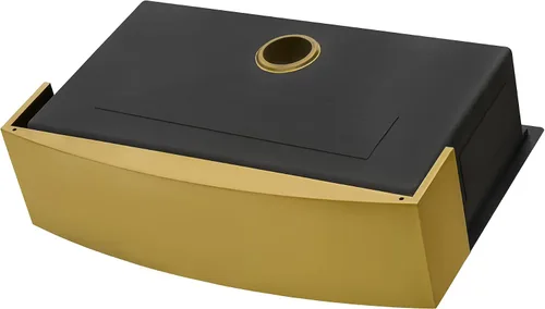 Miniatura 8 de Ruvati RVH9207GG RVH9207GG - Fregadero de cocina con estación de trabajo dorado mate de 33 pulgadas, de acero inoxidable en tono latón con acabado