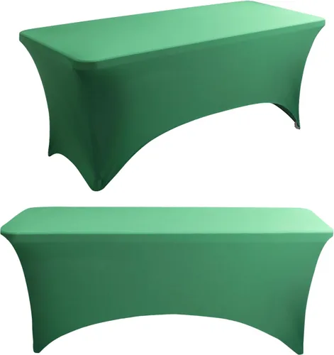 Miniatura 16 de Paquete de 2 manteles rectangulares elásticos de 6 pies para cocina, comedor, elástico, resistente a las arrugas, de elastano, lavable, para Rosa