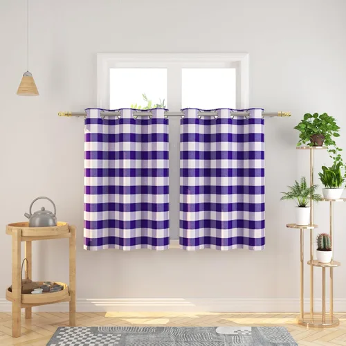 Miniatura 58 de Cortinas de 24 pulgadas de largo con diseño Buffalo Check Gingham Plaid para ventanas de cocina y baño, tratamiento para ventanas con 2 paneles