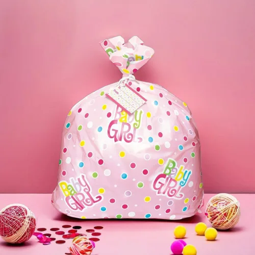Miniatura 4 de Bolsa extragrande de lunares rosados - 44 x 36 pulgadas (1 unidad) - Ideal para grandes regalos y paquetes