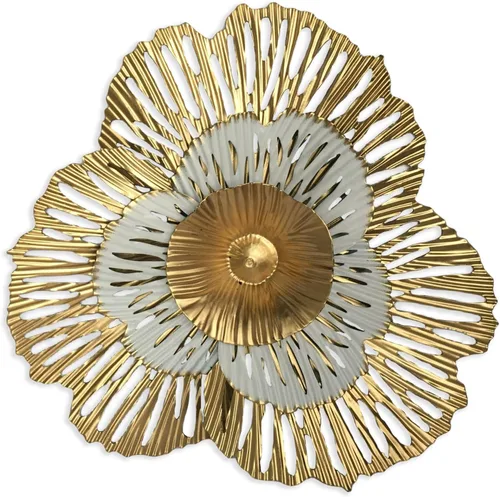 Decoración de pared de flores de metal de 10 pulgadas, escultura floral rústica moderna, colgante de pared de hierro envejecido, decoración del