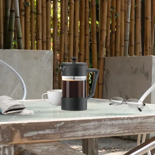 Miniatura 3 de Oggi Cafetera de prensa francesa de vidrio borosilicato (20 oz): capacidad para 5 tazas, prensa de café, cafetera de una sola porción, tapa y émbolo