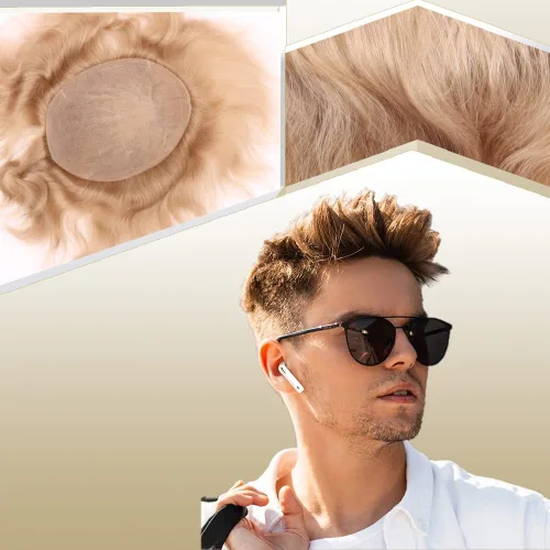 Miniatura 14 de Tupé de cabello humano europeo para hombres, suave encaje suizo completo, sistema de reemplazo de cabello, extensiones de cabello de 10 x 8 1B