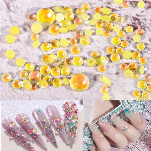 Miniatura 6 de NAISKA Juego de 800 diamantes de imitación para arte de uñas, diamantes de imitación coloridos con parte trasera plana, gemas de diamantes