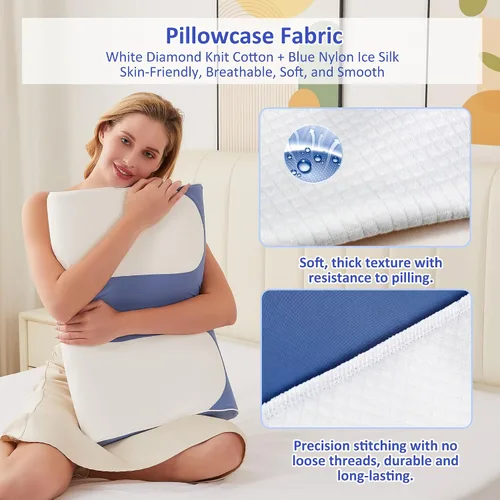 Miniatura 6 de Almohada cervical para el cuello, almohadas refrescantes ultrafinas para aliviar el dolor de cuello, hombros, espuma viscoelástica ergonómica