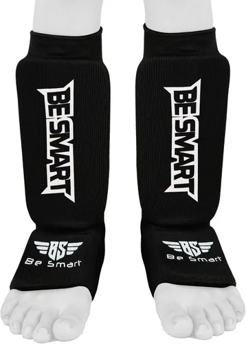 Miniatura 3 de Be Smart Espinilleras de Muay Thai MMA Kickboxing para Niños, Adultos, Jóvenes, Hombres y Mujeres, Protector de Empeine para Entrenamiento, Equipo