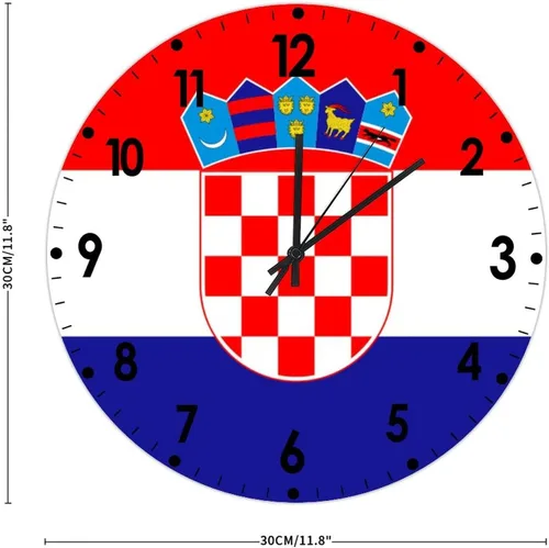 Miniatura 319 de Cheyan Reloj de pared con bandera de Canadá de 12 pulgadas, silencioso, sin tictac, de PVC, funciona con pilas, reloj redondo decorativo, regalo
