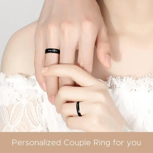 Miniatura 3 de Fortheday Juego de anillos personalizados a juego para él y ella, anillos de promesa personalizados para parejas, juego de anillos de compromiso