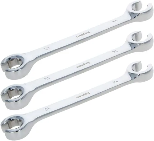 Miniatura 15 de Utoolmart Llave de tuerca de destello, 0.945 in x 1.063 in, doble extremo abierto, acero de alto carbono chapado en cromo espejo, para mantenimiento