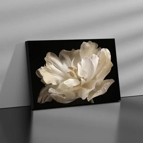 Miniatura 9 de Decoración de baño negro, tulipán blanco sobre fondo negro, arte moderno en lienzo para decoración de baño, arte de pared de baño, ilustraciones