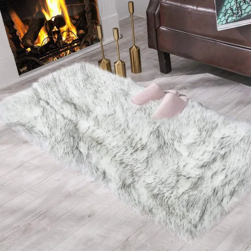 Miniatura 68 de Carvapet - Tapete suave de cuero sintético de oveja, lanudo y lujoso, grande (para decorar habitación), lado de la cama, dormitorio, sala de estar