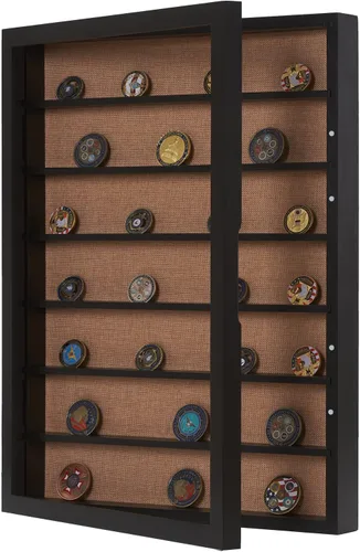 Miniatura 10 de Caja de sombra grande de 12 x 16 pulgadas con estantes, caja de sombra con estantes extraíbles para medallas en miniatura y coleccionables