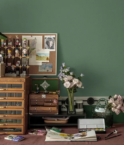 Miniatura 6 de HeloHo Papel tapiz verde liso, con textura mate, papel de pared moderno autoadhesivo extraíble, impermeable, papel de contacto para sala de estar