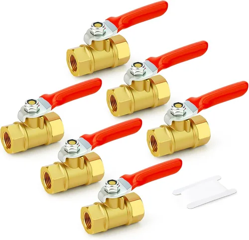 Miniatura 12 de GASHER Mini válvula de bola de latón de 1/2 pulgada, válvula de cierre, accesorio de tubería de rosca FNPT de 1/2 pulgada
