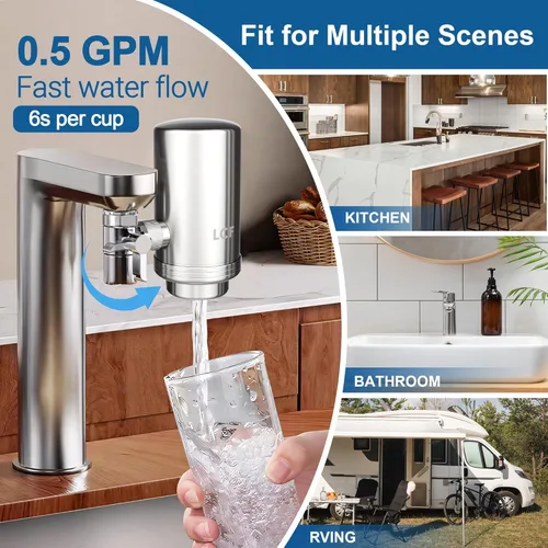 Miniatura 7 de LCF Filtro de cerámica lavable, compatible con LCF-FW-02, filtro Waterdrop de repuesto para WD-FC-01, WD-FC-02, WD-FC-06, reemplaza WD-FF-01A
