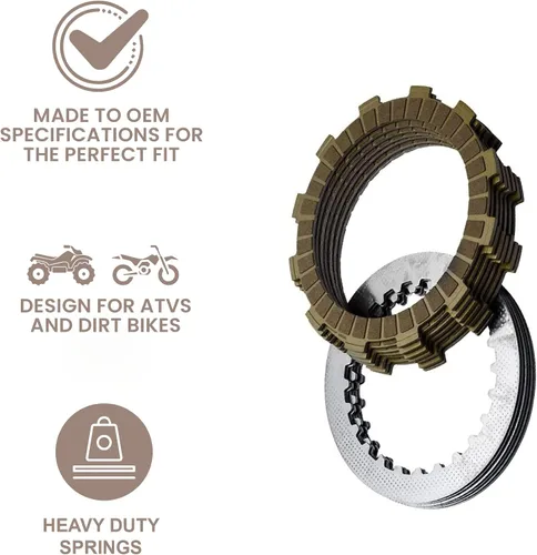 Miniatura 4 de Tusk El kit de embrague incluye placas de fricción y placas de acero con resortes resistentes compatibles con Yamaha Raptor 660 2001-2005/XT600