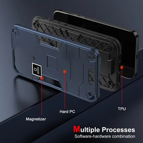 Miniatura 2 de Funda compatible con Huawei Y9 Prime (2019), compatible con Huawei Y9 Prime (2019) 4G STK-L21 2 en 1 [PC duro + TPU], funda de teléfono azul