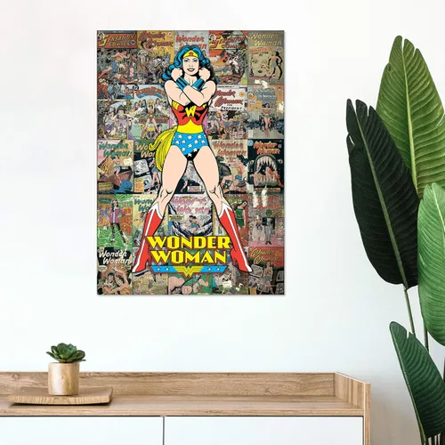 Miniatura 5 de MIGHTYPRINT DC Comics - Wonder Woman - Collage de cómics de la Liga de la Justicia - Arte de pared duradero de 17 x 24 pulgadas, no hecho de papel
