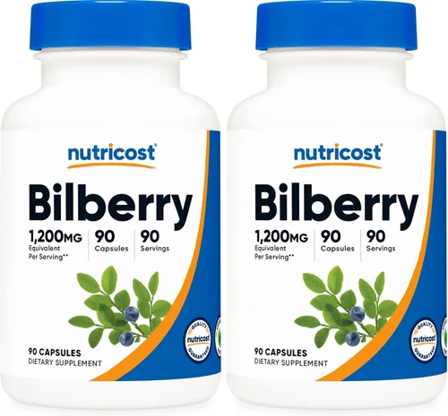 Miniatura 6 de Nutricost Cápsulas de Arándano Azul Equivalente a 1200mg (90 Cápsulas Vegetarianas) - Sin Gluten y Sin OGM