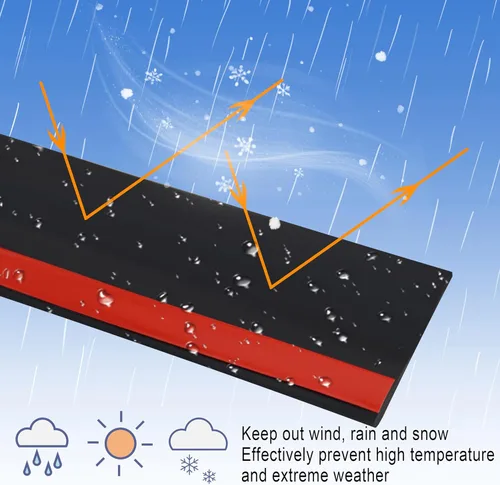 Miniatura 4 de Sello deslizante para RV de 3 pulgadas, sellos limpiaparabrisas de sellado meteorológico con cinta adhesiva de 15 pies, banda de goma negra