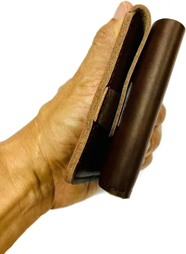 Miniatura 6 de costumebase WALTER MITTY WALLET secret life cuero genuino hecho a mano marrón, Marrón