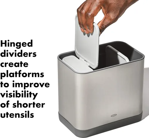 Miniatura 3 de OXO Good Grips - Organizador ajustable de acero inoxidable, soporte grande para utensilios