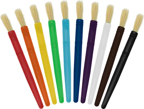 Miniatura 5 de U.S. Art Supply Juego de 20 pinceles de cerdas de cerdo surtidas, pinceles grandes y gruesos, pinceles de pintura para el aula para manualidades