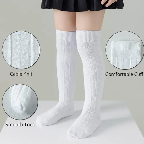 Miniatura 72 de EPEIUS Calcetines altos hasta la rodilla para bebés y niños pequeños (paquete de 3/5)