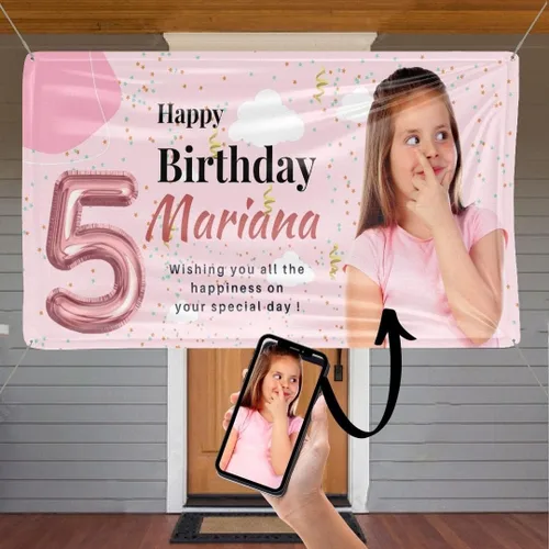 Miniatura 8 de NiceMemoryLLC - Cartel de vinilo personalizable con texto en inglés «Happy Birthday», telón de fondo de fiesta, regalo y decoración, de NiceMemoryLLC
