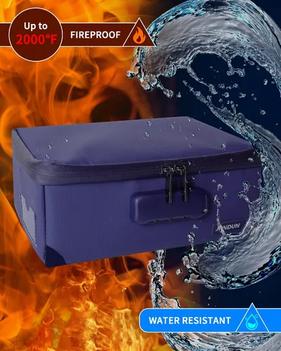 Miniatura 2 de JUNDUN Tarjetero de índice con cerradura, caja plegable ignífuga para 1200 tarjetas flash de 3 x 5 pulgadas, cajas de almacenamiento de tarjetas