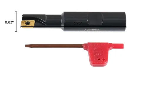 Miniatura 11 de Accusize Industrial Tools Molino de extremo indexable de hombro cuadrado de 90 grados de 1/2 '' con insertos de carburo Apkt11T3, 0056-0913