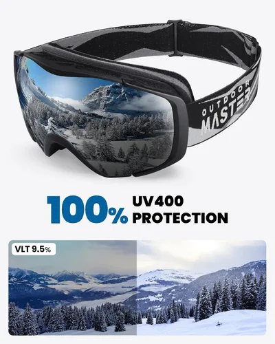 Miniatura 5 de OutdoorMaster Gafas de esquí con cubierta, gafas de nieve para snowboard OTG antivaho