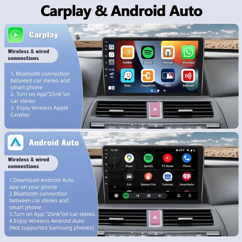 Miniatura 5 de SIXWIN Android 13 Estéreo del coche para Honda Accord 2008 2009 2010 2011 2012 2013 10.1 pulgadas pantalla táctil 2G+64G CarPlay Android Auto Car