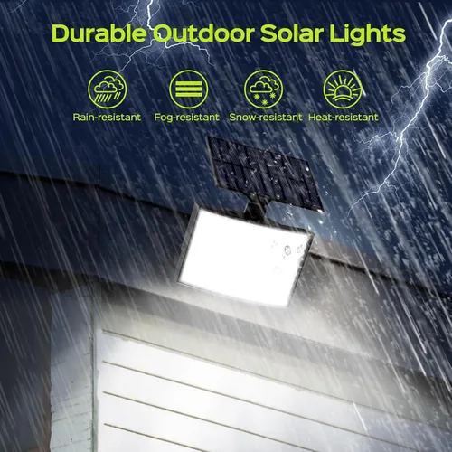 Miniatura 6 de ABODONG Luces Solares para Exteriores, Reflector Brillante de 128 LEDs con Lente Óptica, Luces de Seguridad Alimentadas por Energía Solar con Cable
