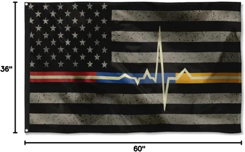 Miniatura 5 de Bandera de emergencia para servicio médico de emergencia, bandera para decoración interior y exterior, 3 x 5 pies, poliéster con doble costura