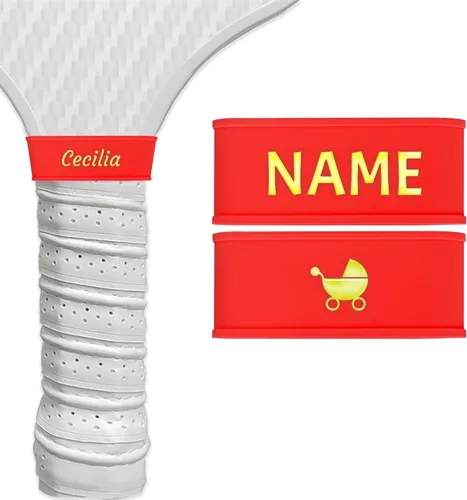 Miniatura 11 de 2 bandas de nombre personalizadas de paleta de pickleball, accesorios personalizados de paleta de pickleball para cinta de agarre seguro, bandas