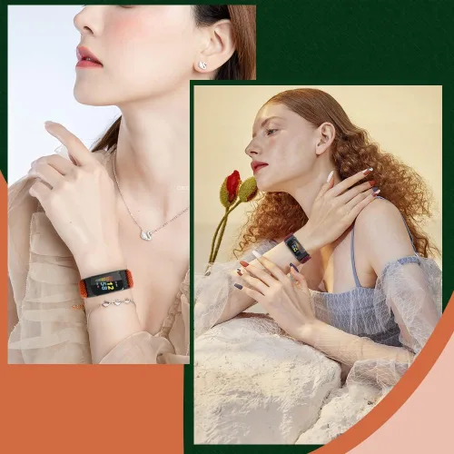 Miniatura 6 de enkic Bandas elásticas de nailon compatibles con Fitbit Charge 5, paquete de 4 correas elásticas suaves y ajustables, transpirables, correa