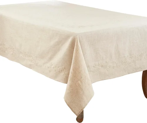 Miniatura 6 de SARO LIFESTYLE 001.N1420B - Mantel individual bordado en remolino, 001.N1420B, 14 x 20 pulgadas, natural