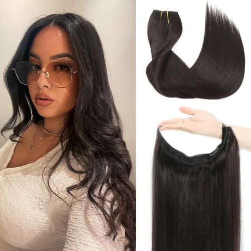 Miniatura 14 de Tinashe Extensiones de cabello humano real con alambre, lacio, 12 pulgadas, 2.47 onzas, rubio claro, con reflejos rubio dorado, extensiones