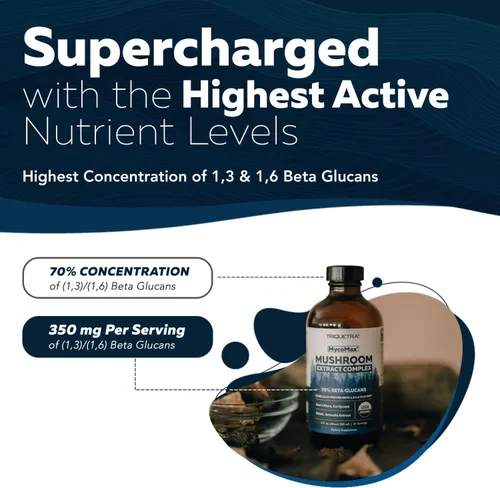 Miniatura 3 de Complejo de Hongos MycoMax - 70% Beta Glucanos, Suplemento de Hongos de Máxima Potencia, Cultivado en EE. UU. + Extracción Ultrasónica - Melena