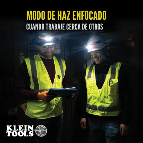 Miniatura 4 de Klein Tools KHH56308 linterna frontal recargable LED de haz ancho para cascos duros Klein Tools, 770 lúmenes, para trabajo, batería y soporte