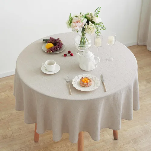 Miniatura 28 de Linen World - Mantel de lino de otoño de 55 x 55 pulgadas, mantel rectangular lavable de lino francés para comedor, al aire libre, bodas