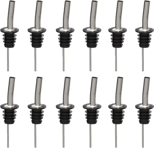 Miniatura 6 de Soro Essentials - Juego de 12 vertedores de botellas de licor cónicos de acero inoxidable - Vertedores de botellas de flujo medio para barra